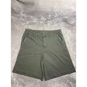 American Eagle High-Rise Trouser Short Women Size 16 Olive Green Preppy